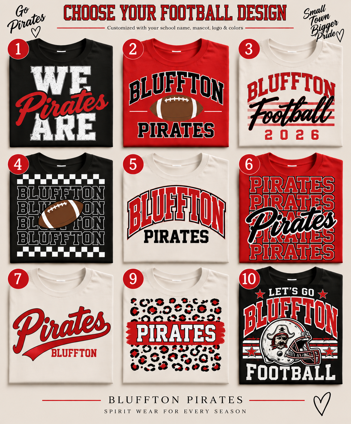 Bluffton Football Spirit Wear ✨