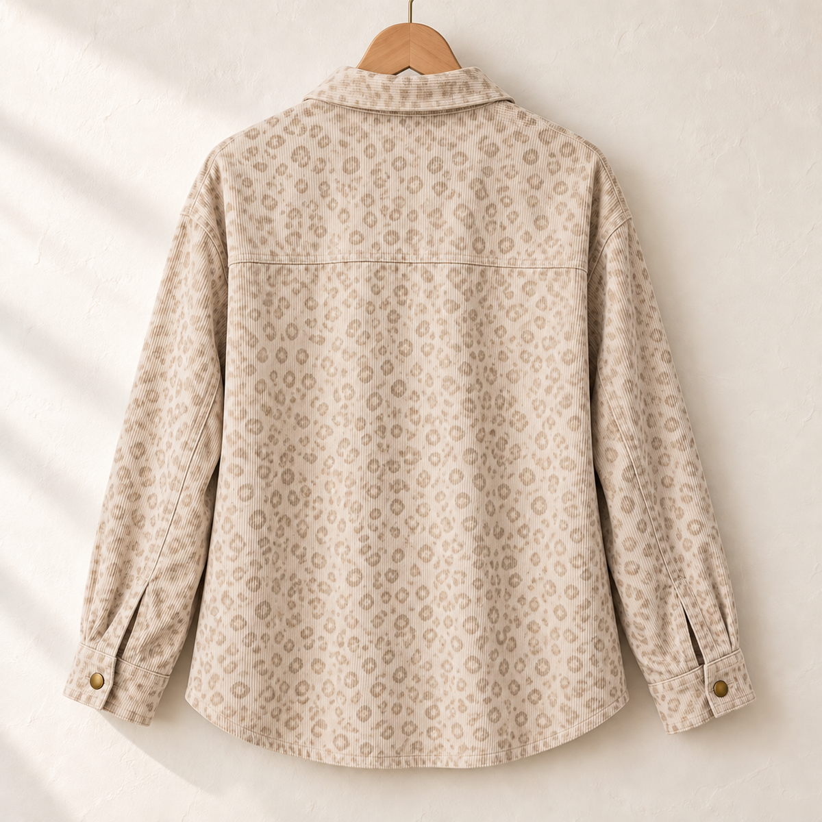 Everyday Leopard Corduroy Shacket — Khaki