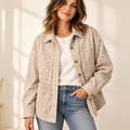 Everyday Leopard Corduroy Shacket — Khaki